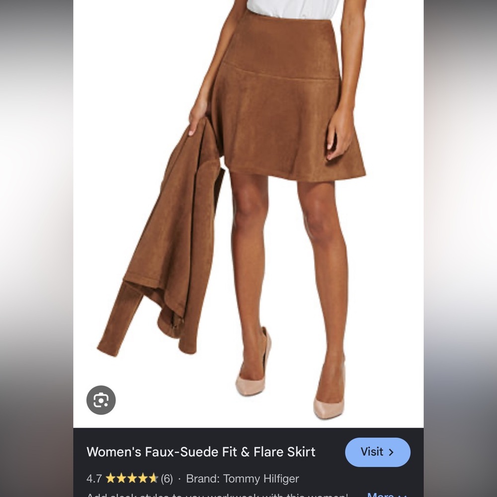 Tommy Hilfiger Suede Mini Skirt A Line Skirt tan brown size 2